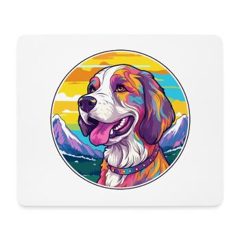 Armenische Gampr Hunderasse Karikatur Kawaii Aquarell - Mousepad (Querformat) - Weiß - Vorne