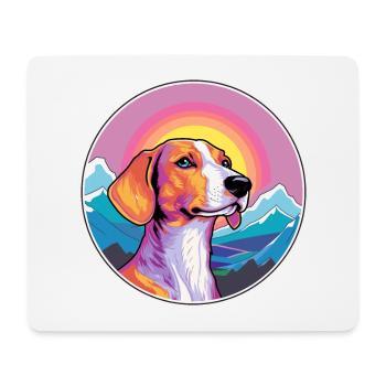 Azawakh chien race dessin animé Kawaii aquarelle - Tapis de souris (format paysage) - blanc - Devant