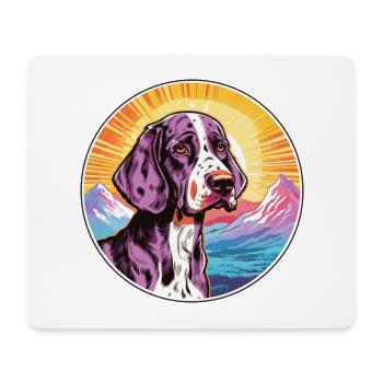 Auvergne Pointer Dog Breed Cartoon Kawaii Watercol - Mouse Pad (horizontal) - white - Front