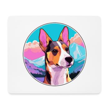 Basenji Dog Breed Cartoon Kawaii Watercolor - Mouse Pad (horizontal) - white - Front