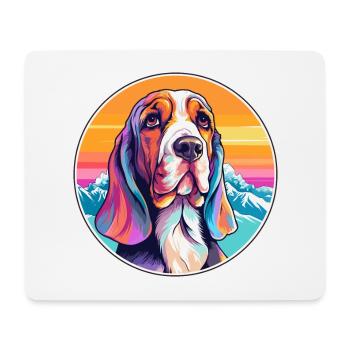 Basset Artesien Normand Dog Breed Cartoon Kawaii W - Mouse Pad (horizontal) - white - Front