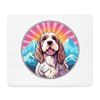 Basset Griffon Vendeen Petit Dog Rasse Cartoon Kaw - Mousepad (Querformat) - Weiß - Vorne