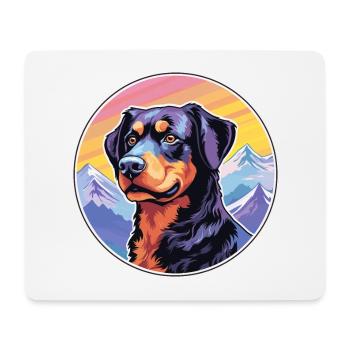 Beauceron Hunderasse Cartoon Kawaii Aquarell - Mousepad (Querformat) - Weiß - Vorne
