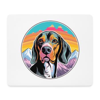 Schwarz und braun Virginia Foxhound Hunderasse Karikatur - Mousepad (Querformat) - Weiß - Vorne