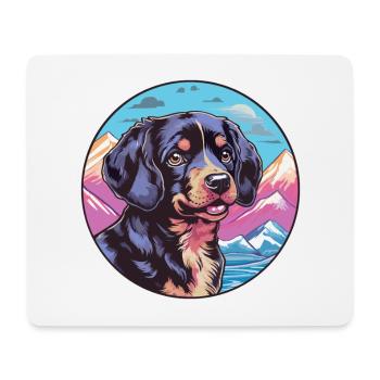 Black And Tan Dog Breed Cartoon Kawaii Watercolor - Mouse Pad (horizontal) - white - Front