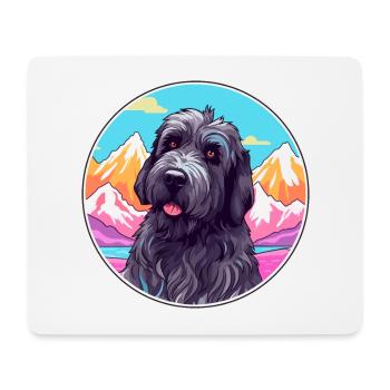 Terrier Russe Noir Race De Chien Cartoon Kawaii Wat - Tapis de souris (format paysage) - blanc - Devant