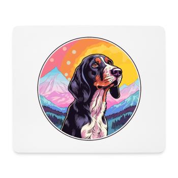 Bluetick Coonhound Dog Breed Cartoon Kawaii Waterc - Mouse Pad (horizontal) - white - Front