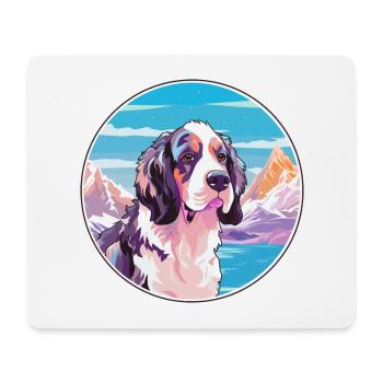 Braque Francais Dog Breed Cartoon Kawaii Watercolo - Mouse Pad (horizontal) - white - Front