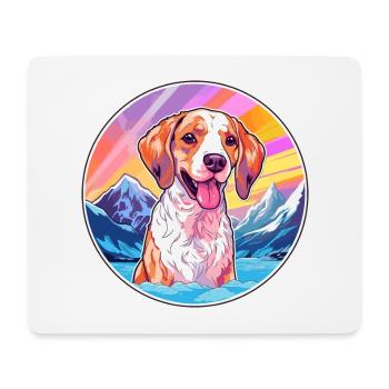 Braque Du Bourbonnais Hunderasse Cartoon Kawaii Wat - Mousepad (Querformat) - Weiß - Vorne