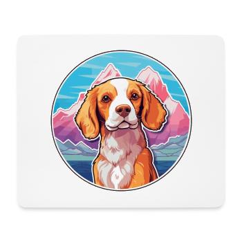 Bretagne Spaniel Hunderasse Cartoon Kawaii Watercol - Mousepad (Querformat) - Weiß - Vorne