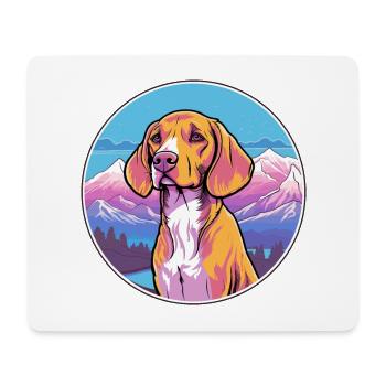 Burgos Pointer chien race dessin animé Kawaii aquarelle - Tapis de souris (format paysage) - blanc - Devant