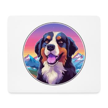 Bernese Mountain Dog Breed Cartoon Kawaii Watercol - Mouse Pad (horizontal) - white - Front