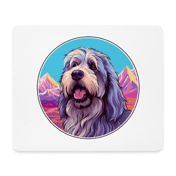 Bergamasco Schäferhund Rasse Cartoon Kawaii Wasser - Mousepad (Querformat) - Weiß - Vorne