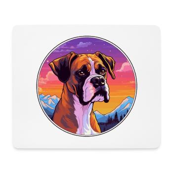 Boxer Hund Rasse Cartoon Kawaii Aquarell - Mousepad (Querformat) - Weiß - Vorne