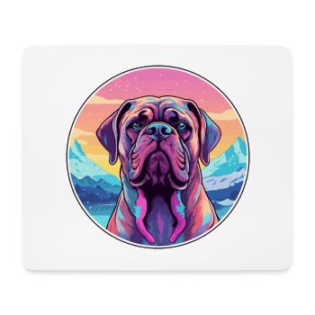 Bullmastiff chien race dessin animé Kawaii aquarelle - Tapis de souris (format paysage) - blanc - Devant