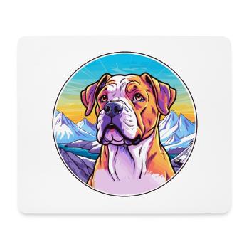 Bully Kutta Dog Breed Cartoon Kawaii Watercolor - Mouse Pad (horizontal) - white - Front