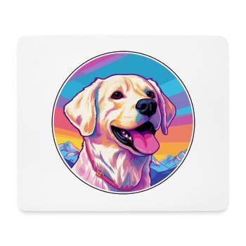 Grande race de chien des Pyrénées Cartoon Kawaii aquarelle - Tapis de souris (format paysage) - blanc - Devant