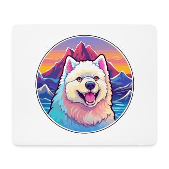 Grönländische Hunderasse Cartoon Kawaii Aquarell - Mousepad (Querformat) - Weiß - Vorne
