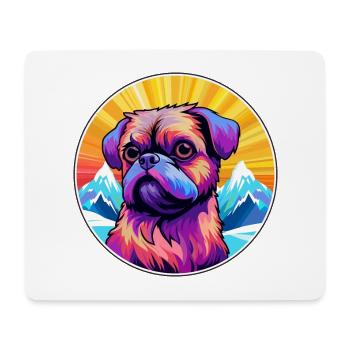 Griffon Bruxellois Chien Race Cartoon Kawaii Waterc - Tapis de souris (format paysage) - blanc - Devant