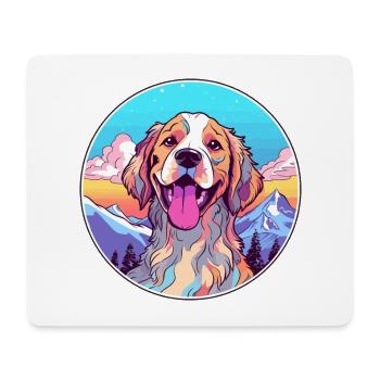 Koolie chien race dessin animé Kawaii aquarelle - Tapis de souris (format paysage) - blanc - Devant