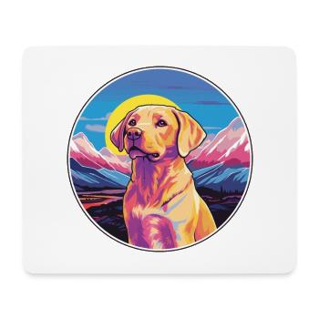 Labrador Retriever chien race dessin animé kawaii waterc - Tapis de souris (format paysage) - blanc - Devant