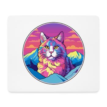 Selkirk Rex Katze Bunte Karikatur Aquarell Illust - Mousepad (Querformat) - Weiß - Vorne