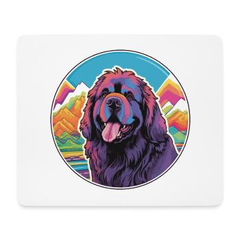 Newfoundland Dog Breed Cartoon Kawaii Watercolor - Mouse Pad (horizontal) - white - Front
