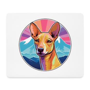 Podenco Canario Dog Breed Cartoon Kawaii Watercolo - Mouse Pad (horizontal) - white - Front