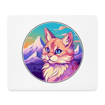 Somali Cat Colorful Cartoon Watercolor Illustratio - Mouse Pad (horizontal) - white - Front