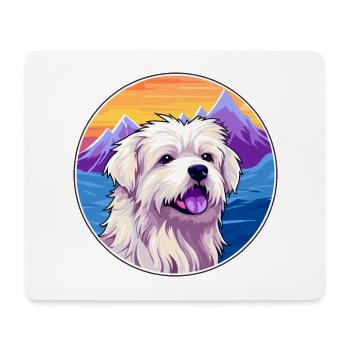 Berger des Pyrénées race de chien Cartoon Kawaii Waterco - Tapis de souris (format paysage) - blanc - Devant