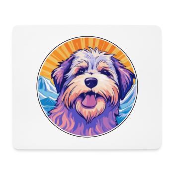 Sarplaninac Hunderasse Karikatur Kawaii Aquarell - Mousepad (Querformat) - Weiß - Vorne