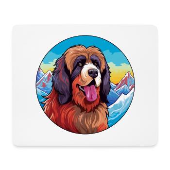 Tibetischer Mastiff Hunderasse Cartoon Kawaii Watercolo - Mousepad (Querformat) - Weiß - Vorne