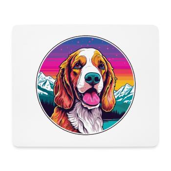 Welsh Springer Spaniel Dog Breed Cartoon Kawaii Wa - Mouse Pad (horizontal) - white - Front