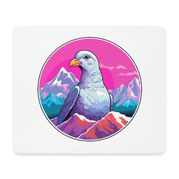 Pigeon Watercolor Cartoon Kawaii Pet Animal Colorf - Mouse Pad (horizontal) - white - Front