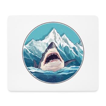 Shark Watercolor Cartoon Kawaii Pet Animal Colorfu - Mouse Pad (horizontal) - white - Front