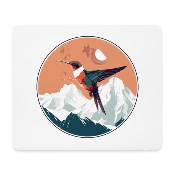 Colibri Aquarelle Dessin Animé Kawaii Animal De Compagnie C - Tapis de souris (format paysage) - blanc - Devant
