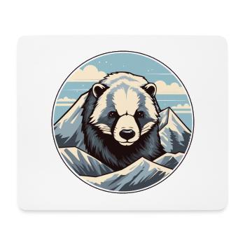 Blaireau Aquarelle Dessin Animé Kawaii Animal De Compagnie Colorf - Tapis de souris (format paysage) - blanc - Devant