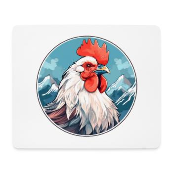 Hahn Aquarell Karikatur Kawaii Haustier Tier Farbe - Mousepad (Querformat) - Weiß - Vorne