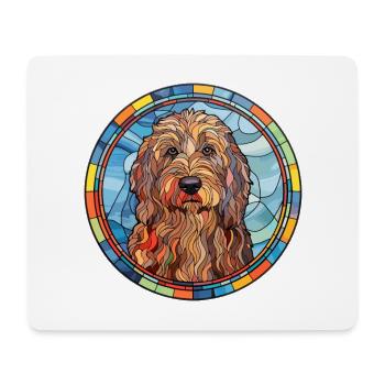 Barbet Dog Breed Stained Glass Colorful Watercolor - Mouse Pad (horizontal) - white - Front