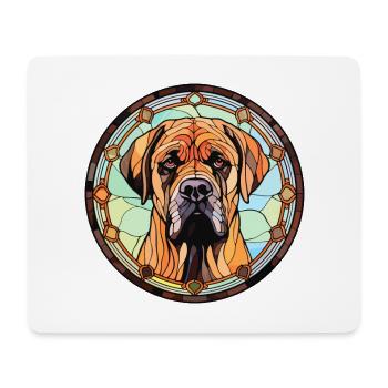 Boerboel chien race vitrail coloré Watercol - Tapis de souris (format paysage) - blanc - Devant