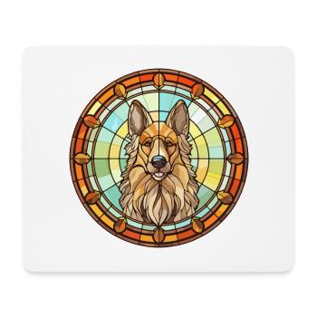Belgian Tervuren Dog Breed Stained Glass Colorful - Mouse Pad (horizontal) - white - Front