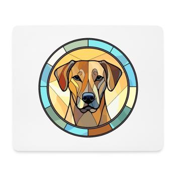 Black Mouth Cur Dog Breed Stained Glass Colorful W - Mouse Pad (horizontal) - white - Front