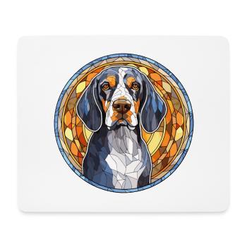 Bluetick Coonhound Dog Breed Stained Glass Colorfu - Mouse Pad (horizontal) - white - Front
