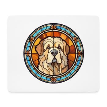 Caucasian Ovcharka Dog Breed Stained Glass Colorfu - Mouse Pad (horizontal) - white - Front