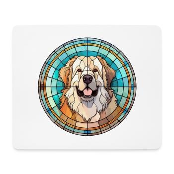 Caucasian Shepherd Dog Breed Stained Glass Colorfu - Mouse Pad (horizontal) - white - Front