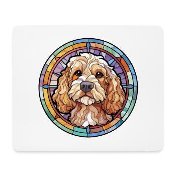 Cockapoo chien race vitrail coloré Watercol - Tapis de souris (format paysage) - blanc - Devant