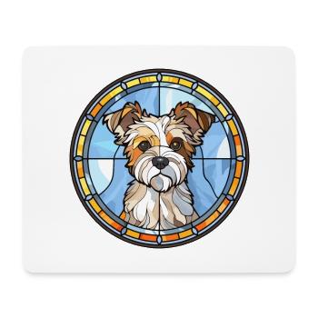 Biewer Terrier Dog Breed Stained Glass Colorful Wa - Mouse Pad (horizontal) - white - Front