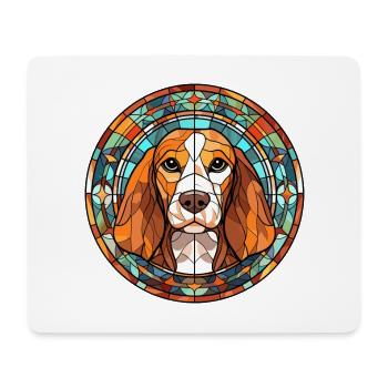 Cao de Gado Transmontano Hunderasse Buntglas C - Mousepad (Querformat) - Weiß - Vorne
