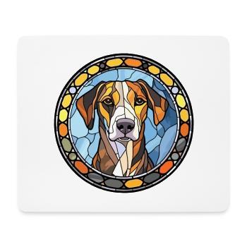 Catahoula Cur chien race vitrail coloré Wat - Tapis de souris (format paysage) - blanc - Devant