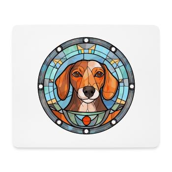 Cesky Fousek chien race vitrail coloré Wate - Tapis de souris (format paysage) - blanc - Devant